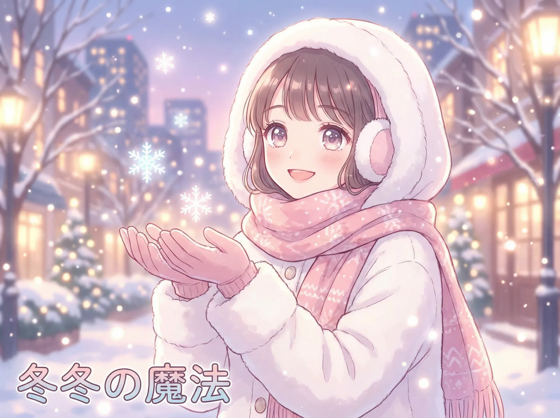 桃乃木 高清写真 - 冬日街头的桃酱，白色大衣粉色围巾温暖可爱